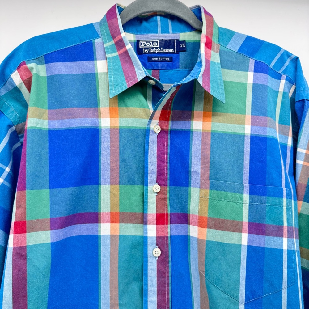 Polo‎ by Ralph Lauren Men's Colorful Plaid Shirt, Size XL